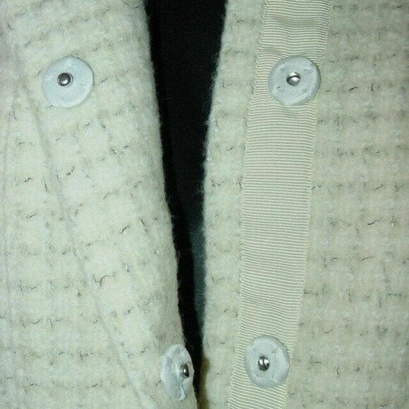 NWT ELIE TAHARI Cream Ivory Wool Madelena Tweed Jacket 42/6 - Picture 4 of 8